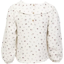 Bluse blomstret i musselin