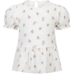Bluse i musselin med blomstermønster