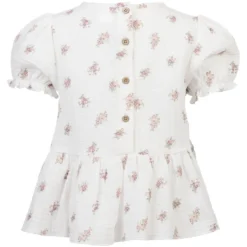 Bluse i musselin med blomstermønster