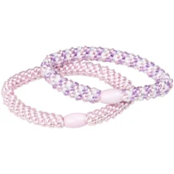 Elastiske hårstrikk med perle 2pk
