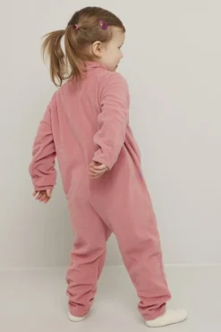 Fleecedress med broderi