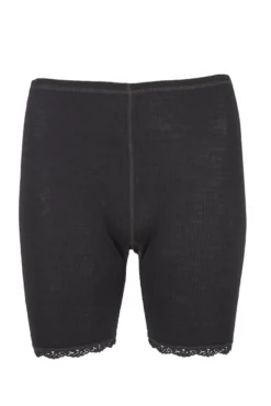Flora Shorts i merinoull med blondekant