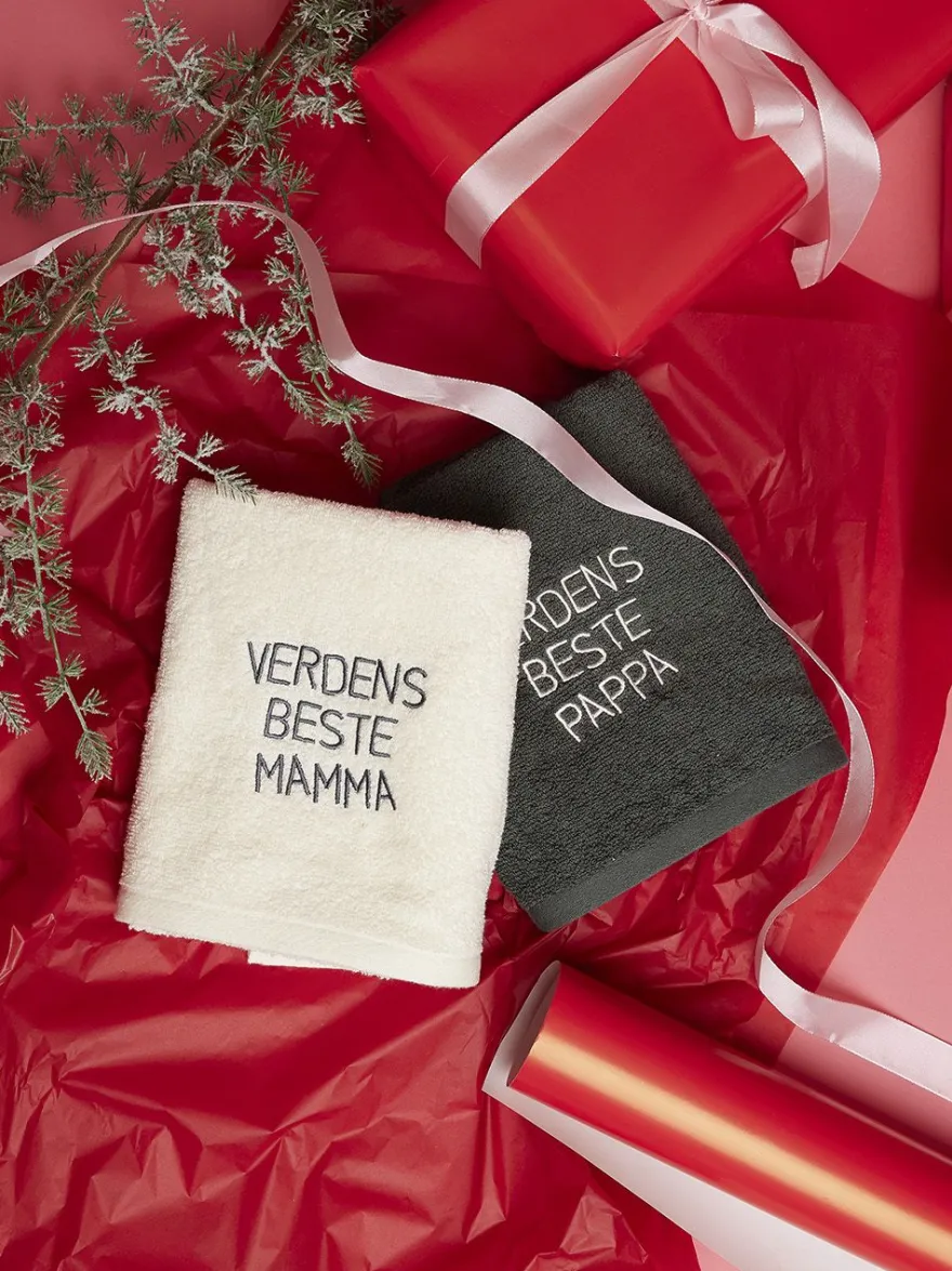 Håndkle med tekst