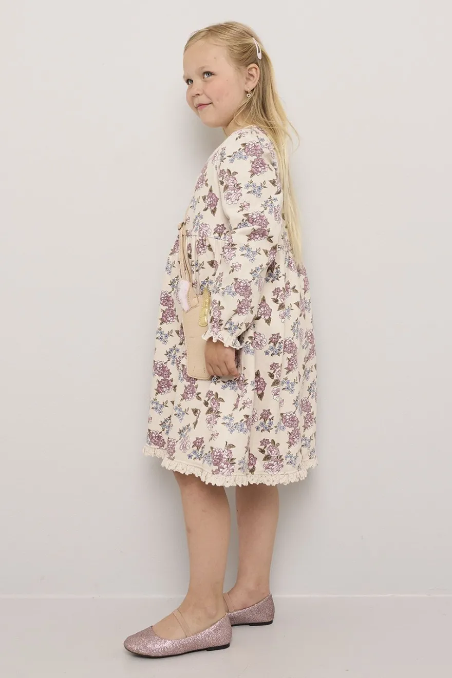 Kjole blomster med blondekant