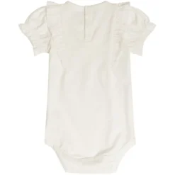 Kortermet body med broderi anglaise