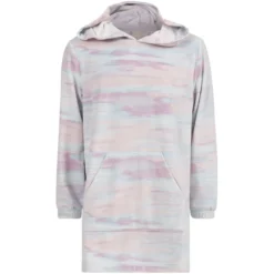 Lang hettegenser i fleece Rainbow