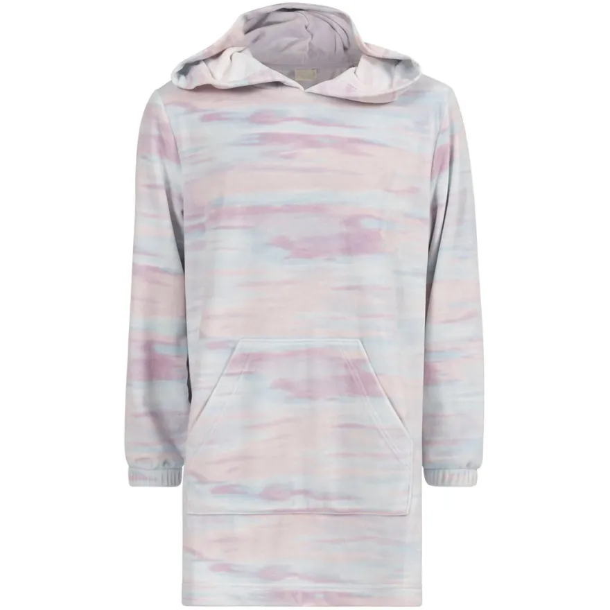 Lang hettegenser i fleece Rainbow