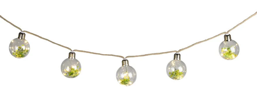 Lyslenke med pærer med blomsterdekor og timer