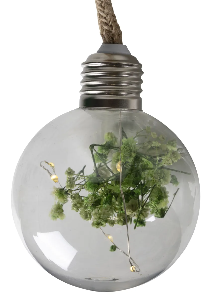 Lyslenke med pærer med blomsterdekor og timer