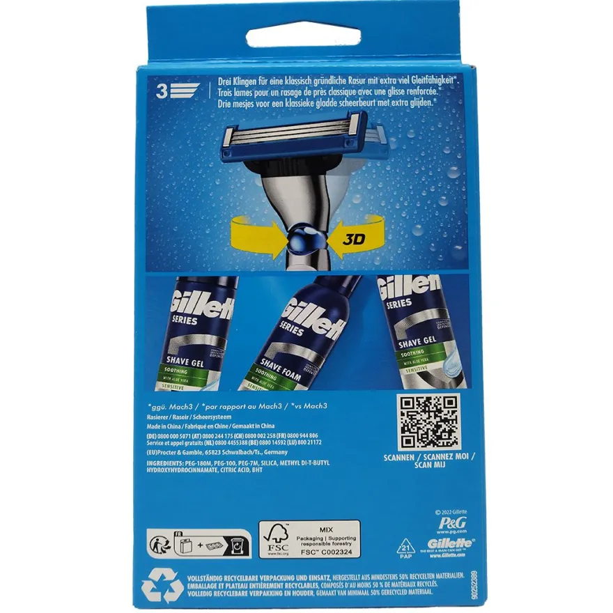 Mach3 Turbo Barberhøvel+1 Blad