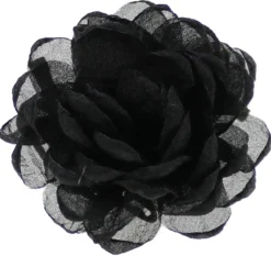 MAGNHILDUR Brosje med blomst i organza og knytebånd