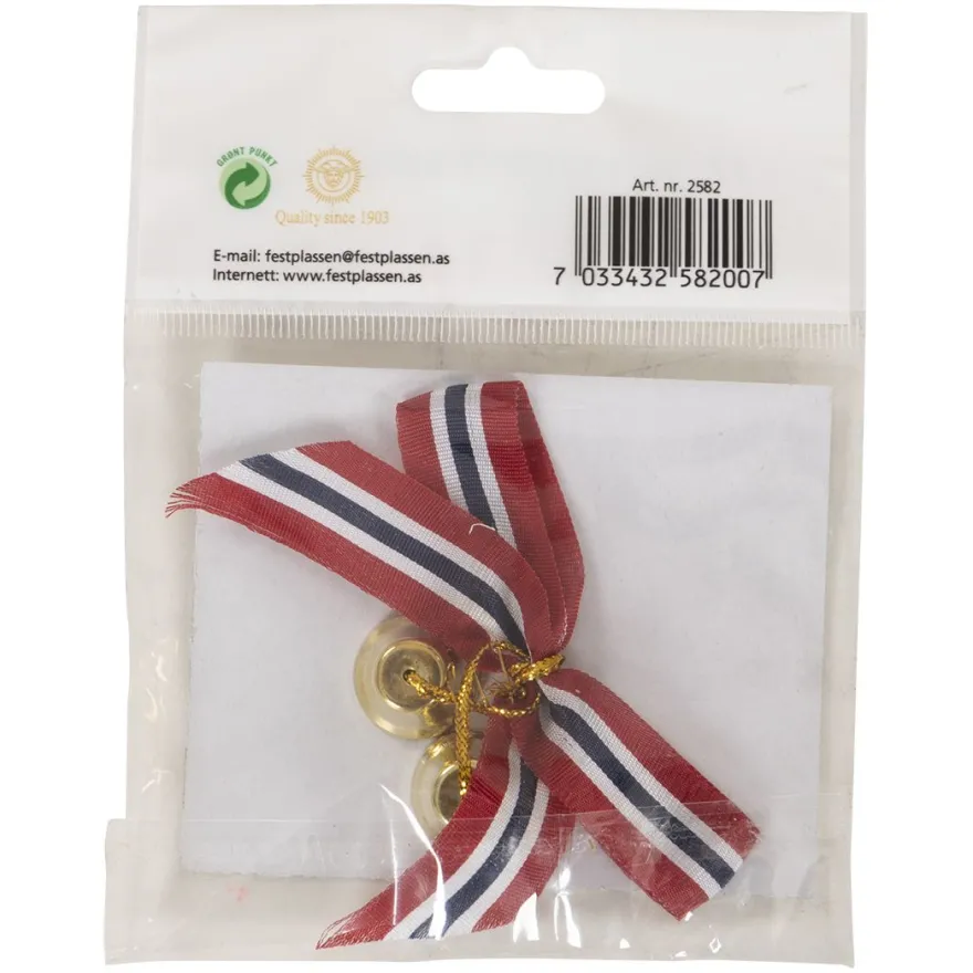 17.Mai barnesløyfe med bjeller 9cm