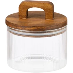 Oppbevaringskrukke med akasialokk 10x11cm