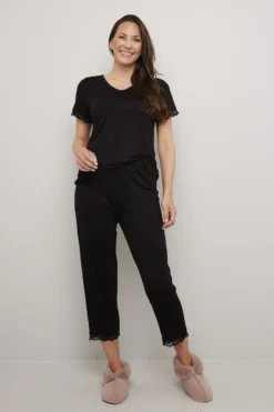 Pyjamas med korte ermer og trekvart bukse Lace