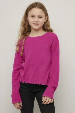 Ribbestrikket genser cropped Mira