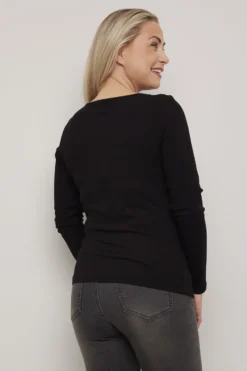 Ribbestrikket langermet t-skjorte Pauline