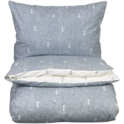 Sengesett Glatt Blue Anchor 140x200