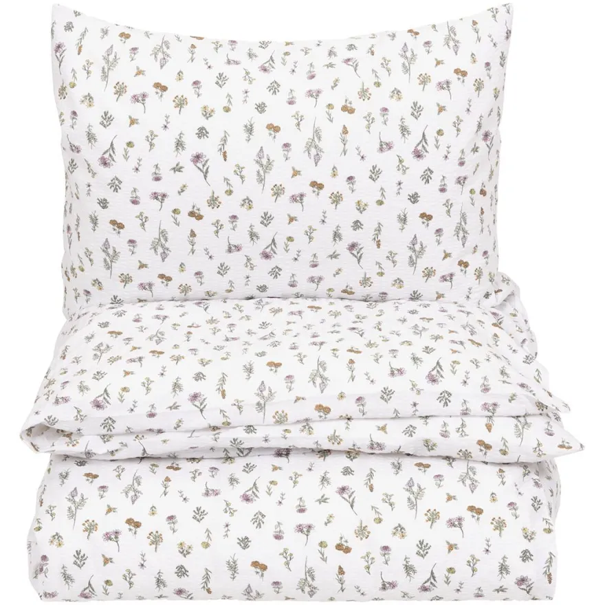 Sengesett krepp Blomstereng 200x220cm