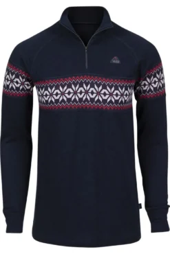 Skarddalstinden overdel i dobbel ull med 1/2 - zip
