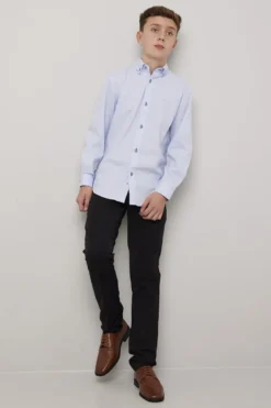 Skjorte easy care med button down krage og kontrast