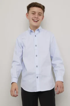 Skjorte easy care med button down krage og kontrast