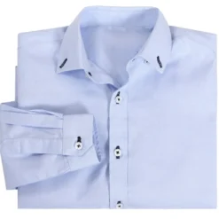 Skjorte easy care med button down krage og kontrast