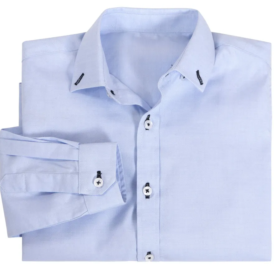 Skjorte easy care med button down krage og kontrast