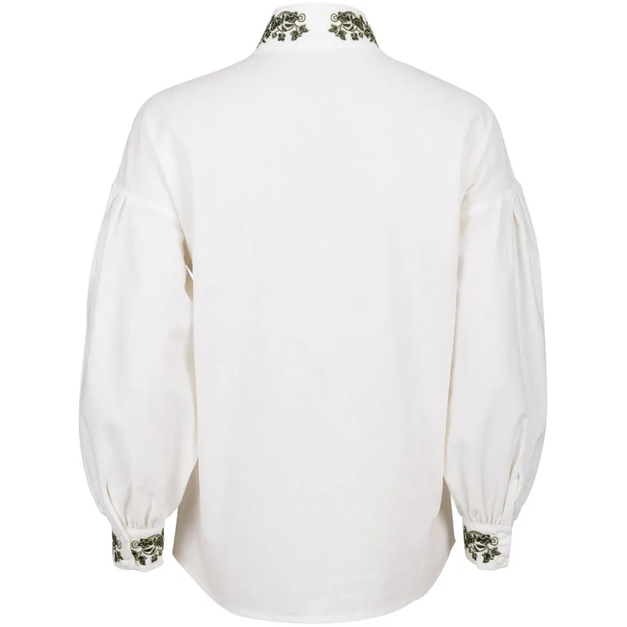 Skjorte festdrakt lin med broderi Anna