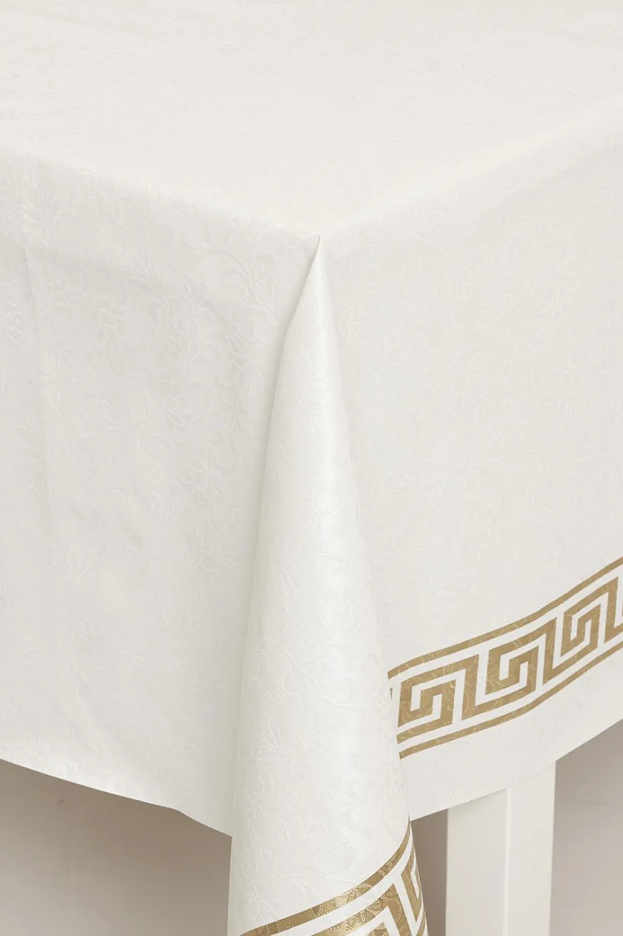 Voksduk Damask med bord